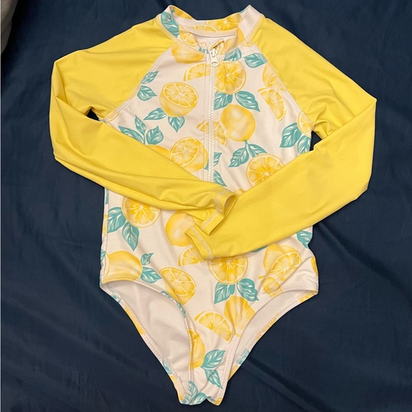 One piece girls long sleeve swimsuit lemons - Picture 2 of 4